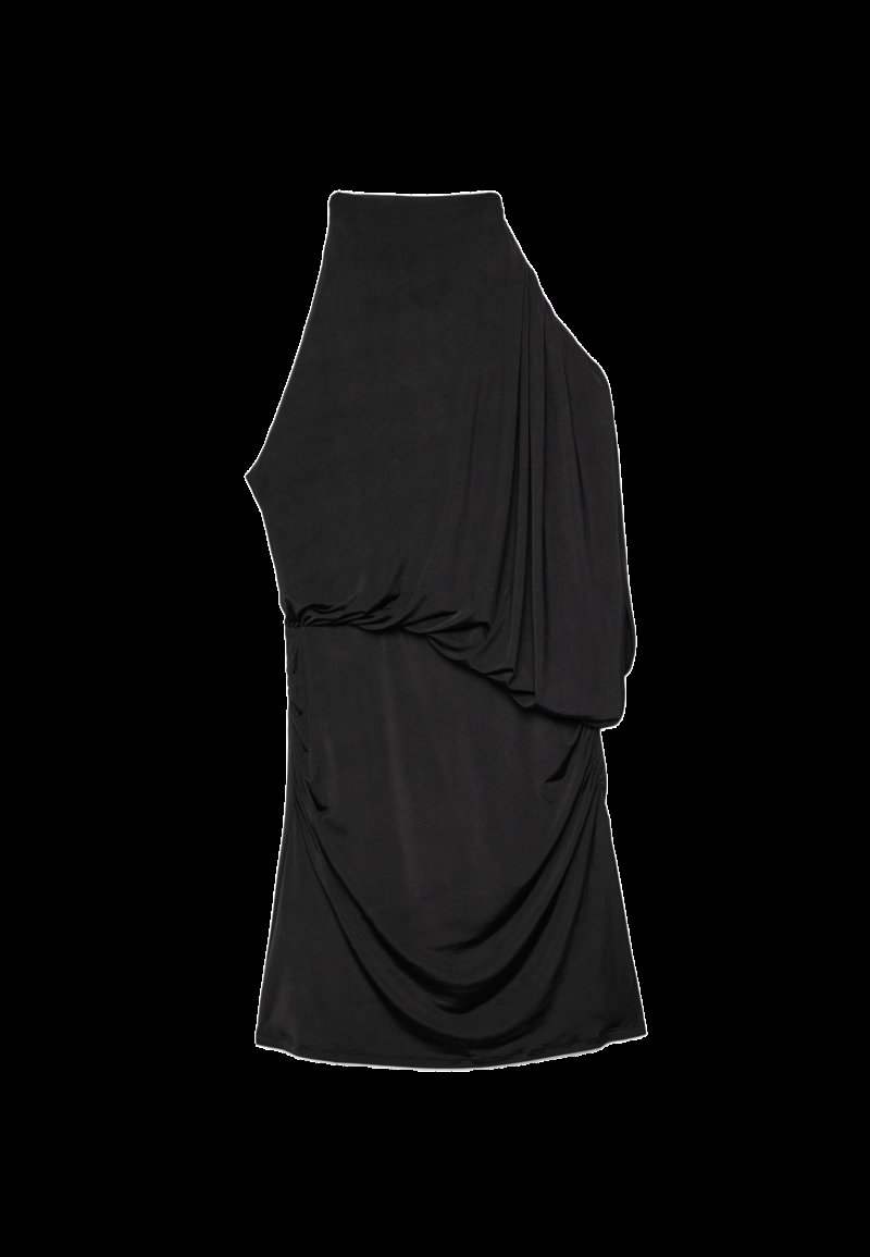 Короткое асимметричное драпированное платье