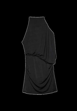 Короткое асимметричное драпированное платье- Заказать в России