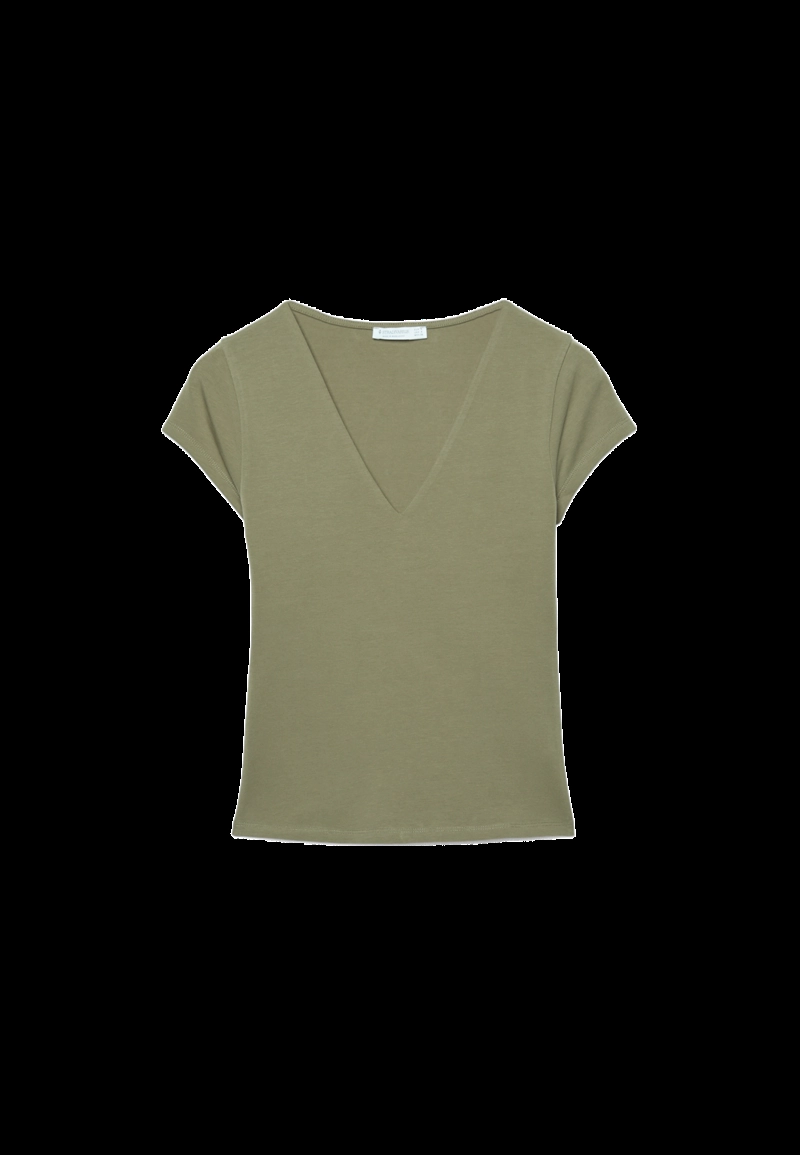 Футболка с короткими рукавами и V-образным вырезом