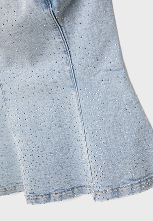 Shimmery denim bustier top- Заказать в России