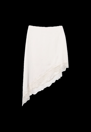 Асимметричная сатиновая юбка- Заказать в России