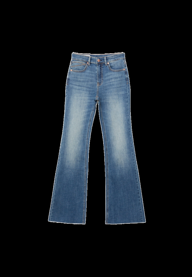 Джинсы клеш стрейч D74 с разрезами