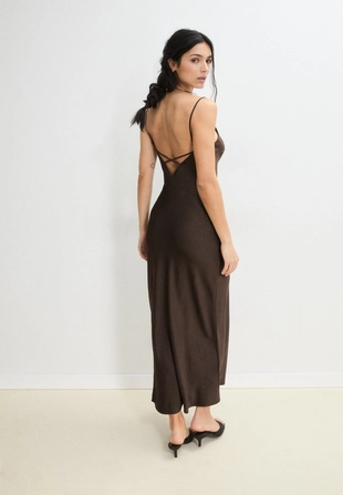 Атласное платье миди- Заказать в России