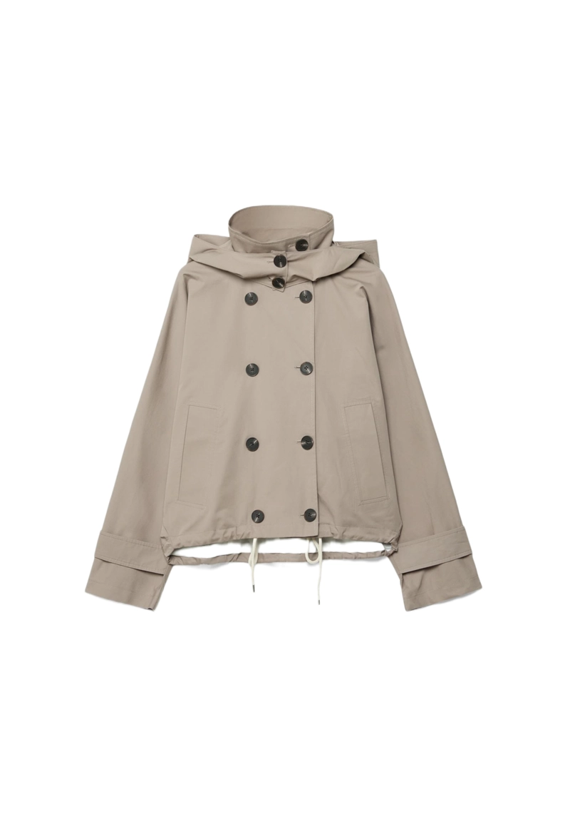 Короткий тренч со съемным капюшоном