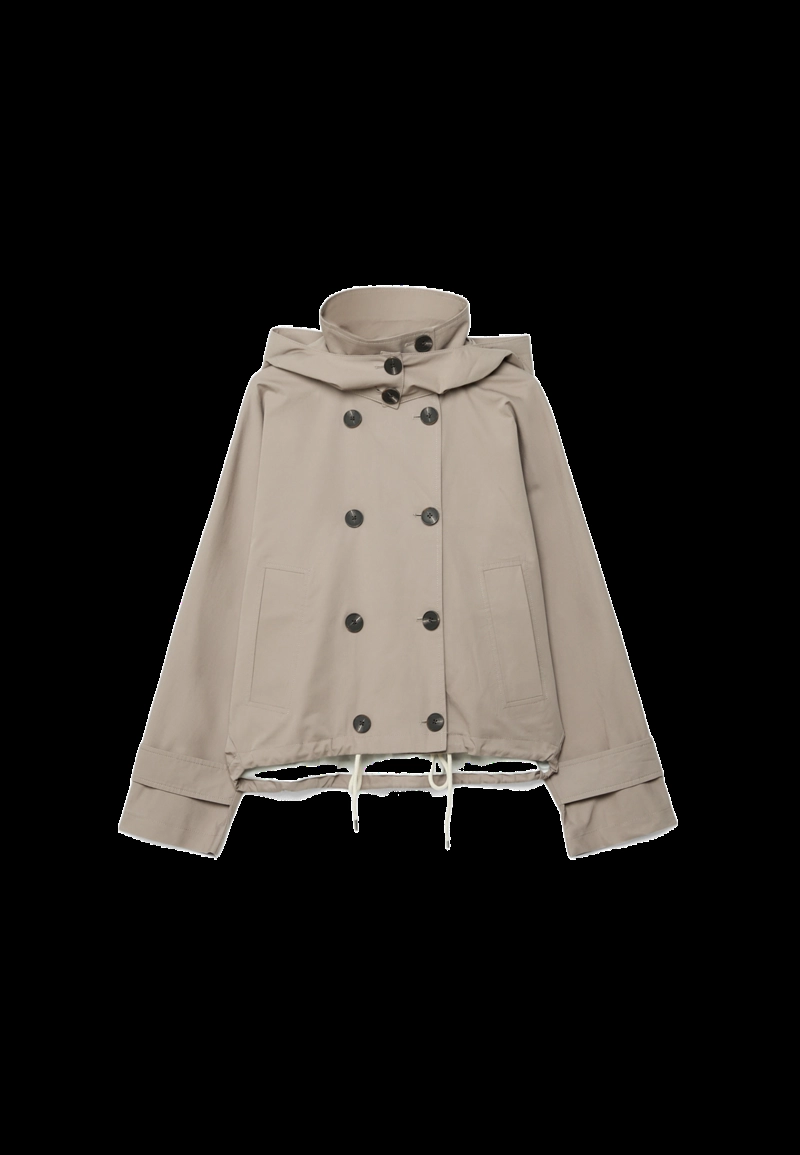 Короткий тренч со съемным капюшоном