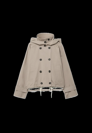 Короткий тренч со съемным капюшоном- Заказать в России