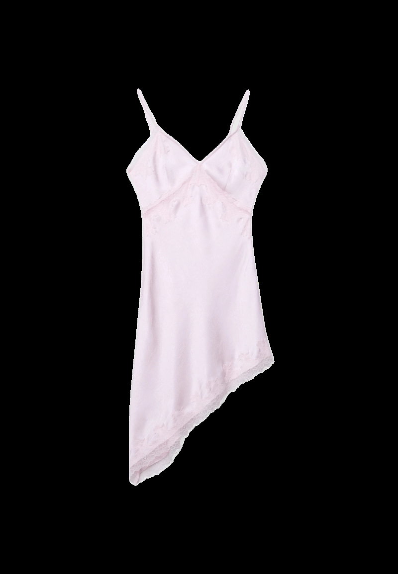 Короткое асимметричное платье с глянцевым блеском