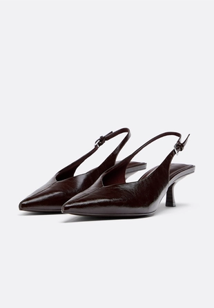 Vneck kitten heel shoes- Заказать в России