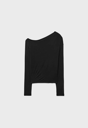 Asymmetrical neckline top- Заказать в России