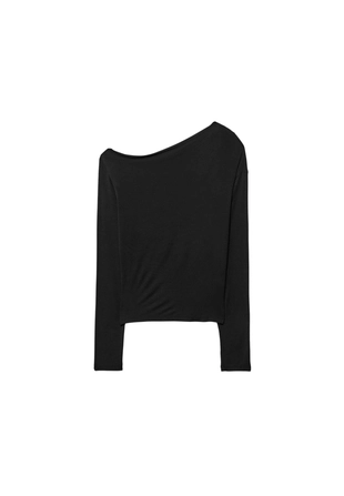 Asymmetrical neckline top- Заказать в России