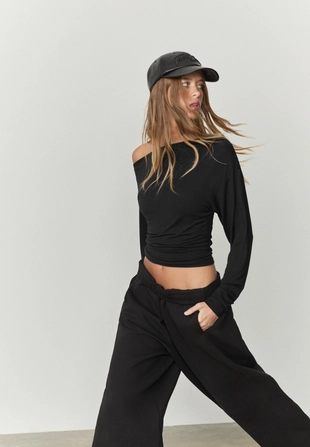 Asymmetrical neckline top- Заказать в России