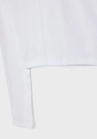 Базовая хлопковая футболка с длинными рукавами- Заказать в России