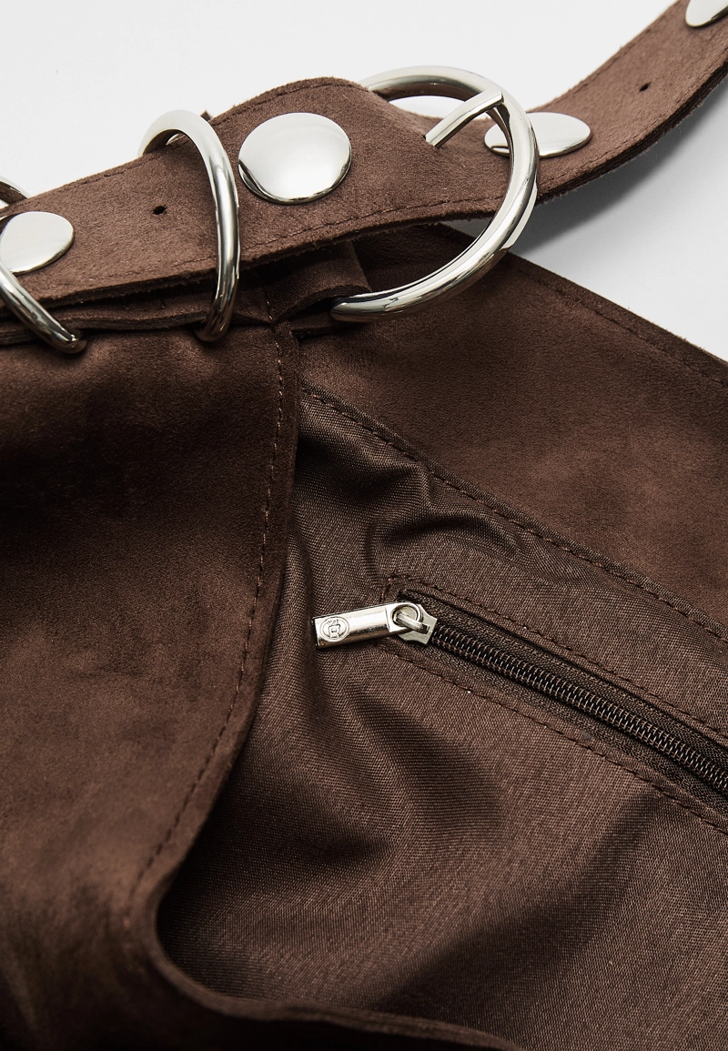 Сумка-торба из искусственной замши с ручкой