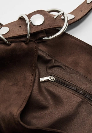 Сумка-торба из искусственной замши с ручкой- Заказать в России