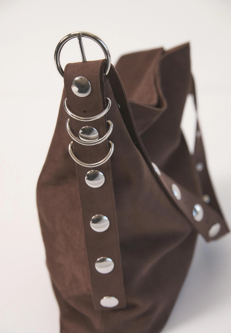 Сумка-торба из искусственной замши с ручкой