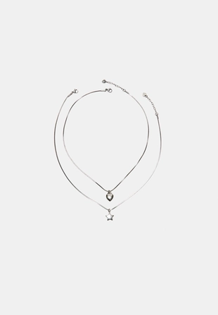 Set of 2 waterproof star  heart necklaces- Заказать в России