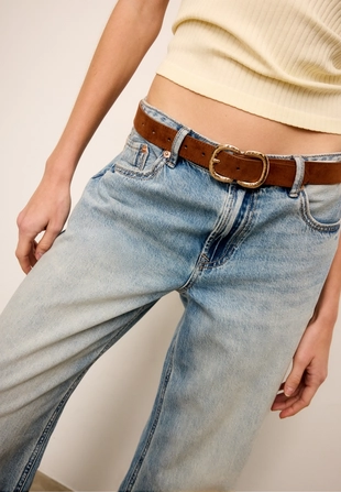 Faux Suede Double Buckle Belt- Заказать в России