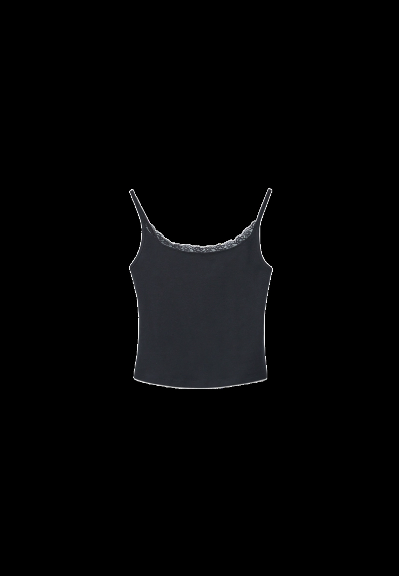 Топ на бретелях с кружевом