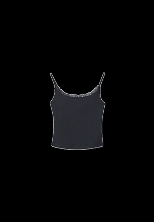 Топ на бретелях с кружевом- Заказать в России