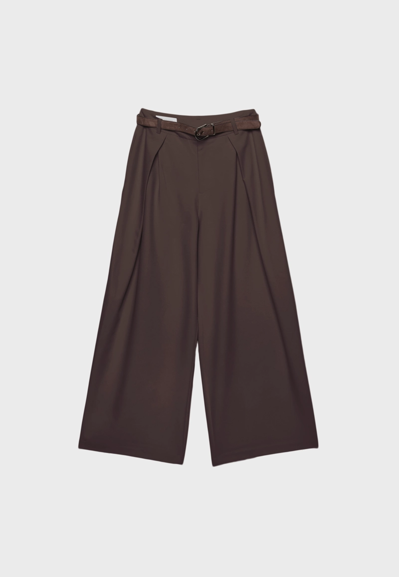 Брюки с макси-защипами и поясом