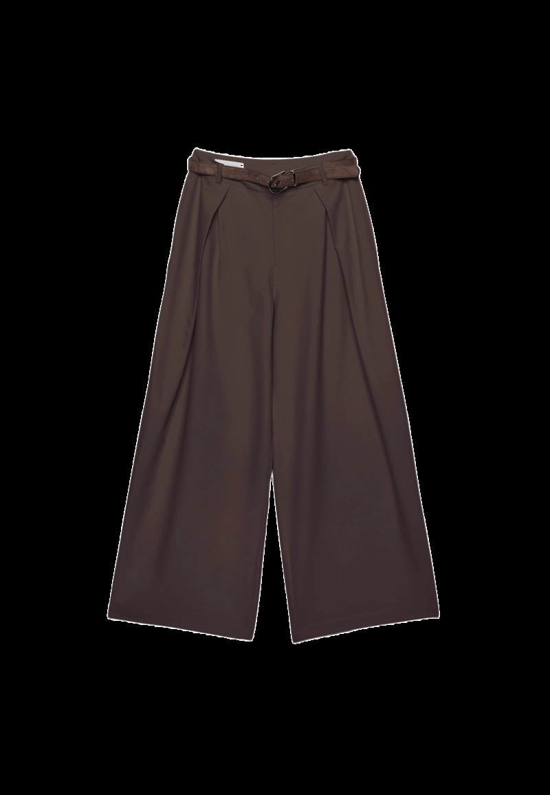 Брюки с макси-защипами и поясом