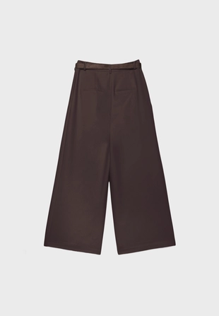 Брюки с макси-защипами и поясом- Заказать в России