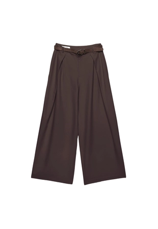 Брюки с макси-защипами и поясом- Заказать в России