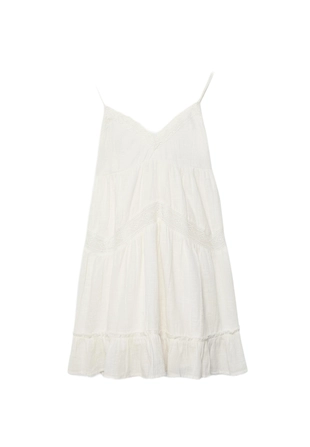 Короткое платье с кружевной отделкой- Заказать в России