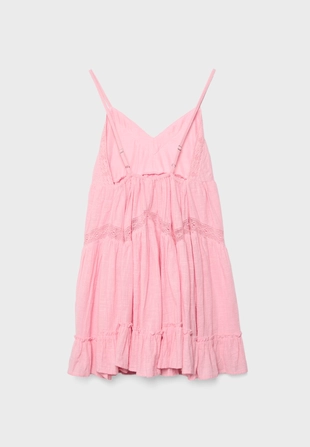 Короткое платье с кружевной отделкой- Заказать в России