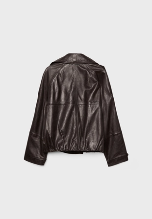 Кожаный тренч оверсайз- Заказать в России