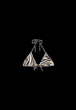 Бюстгальтер бикини треугольный с атласным принтом- Заказать в России