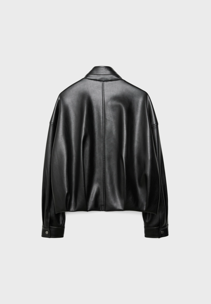 Куртка-баллон с поясом из искусственной кожи