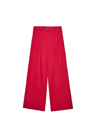 Wideleg trousers with buckle detail- Заказать в России