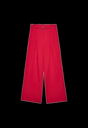 Wideleg trousers with buckle detail- Заказать в России