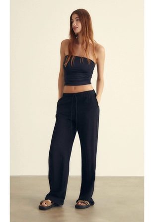 Flowing lineneffect trousers- Заказать в России