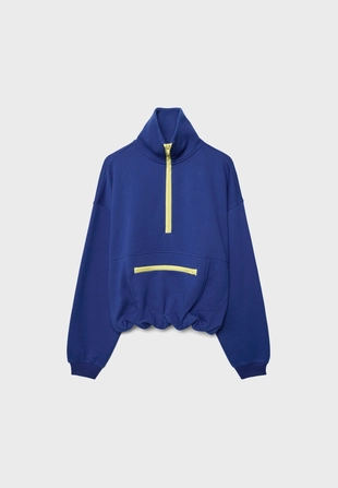 Contrast zip sweatshirt- Заказать в России