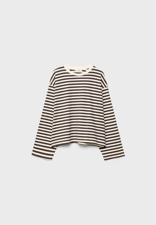 Полосатая футболка с длинными рукавами- Заказать в России