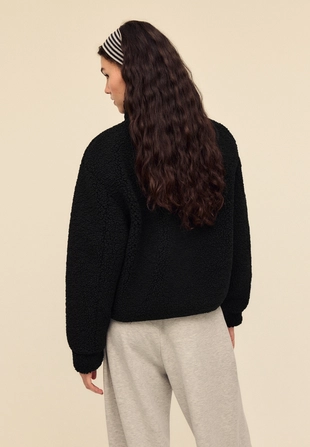 Zipup faux shearling lined jacket- Заказать в России