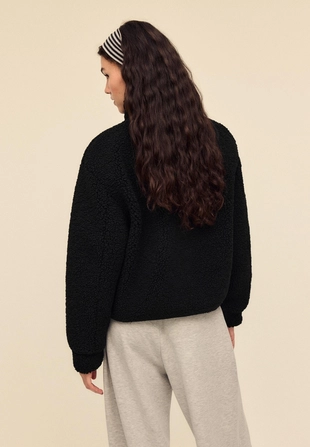 Zipup faux shearling lined jacket- Заказать в России