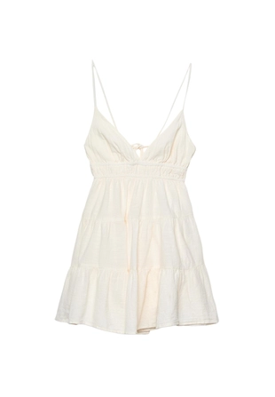 Короткое струящееся платье с завязкой на спине- Заказать в России