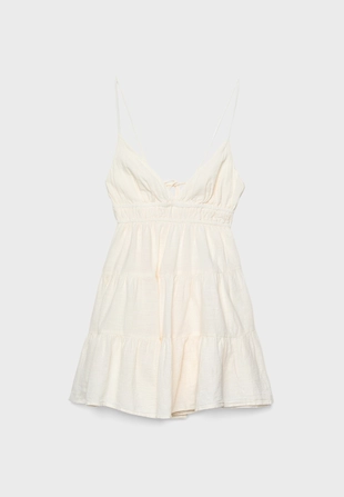 Короткое струящееся платье с завязкой на спине- Заказать в России