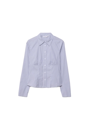 Приталенная рубашка с декоративным швом под грудью- Заказать в России