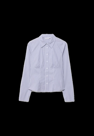 Приталенная рубашка с декоративным швом под грудью- Заказать в России