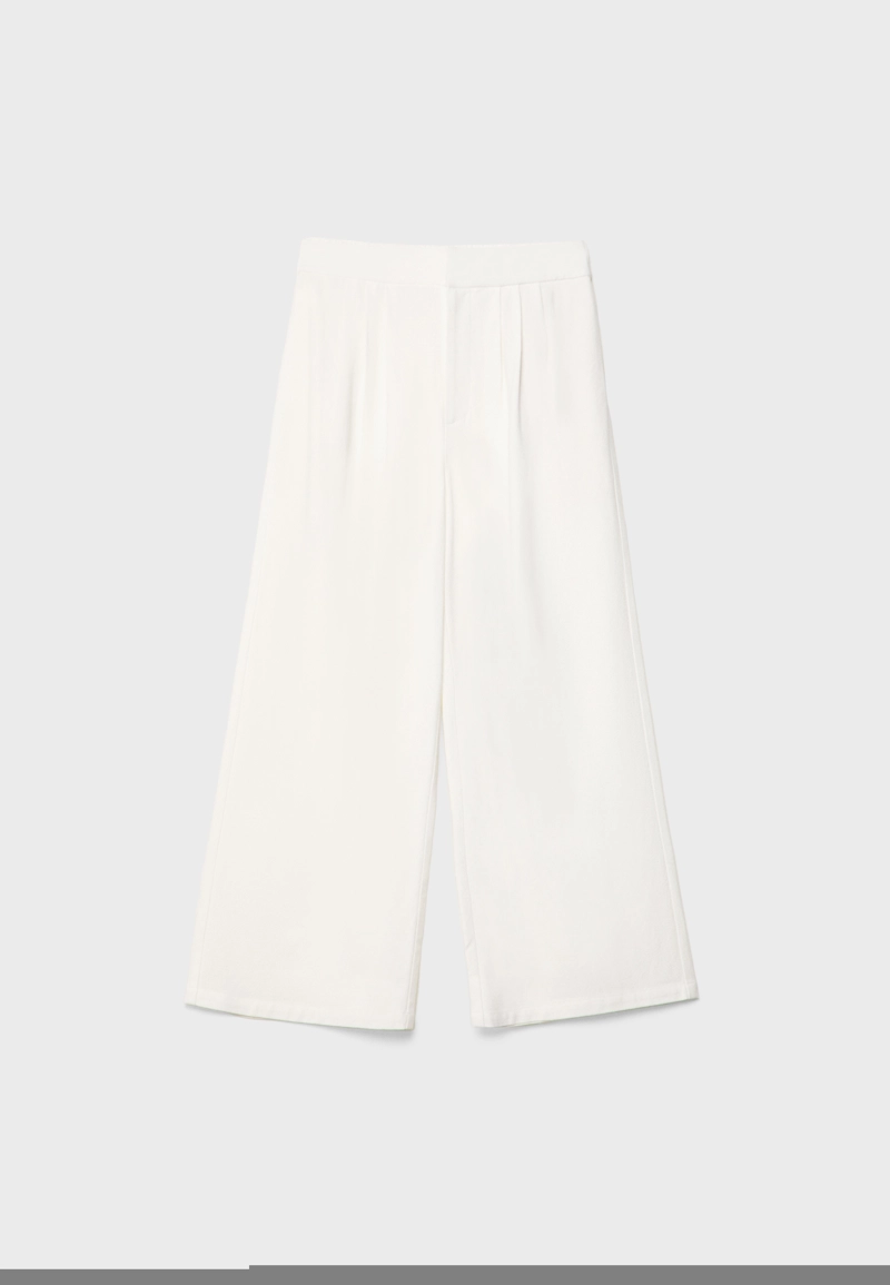 Брюки-кюлоты с защипами из льна