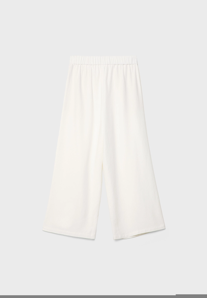 Брюки-кюлоты с защипами из льна