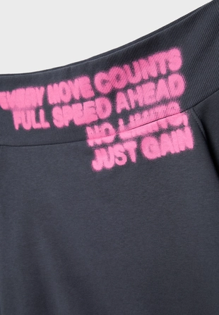 Толстовка с вырезом-лодочкой и принтом- Заказать в России