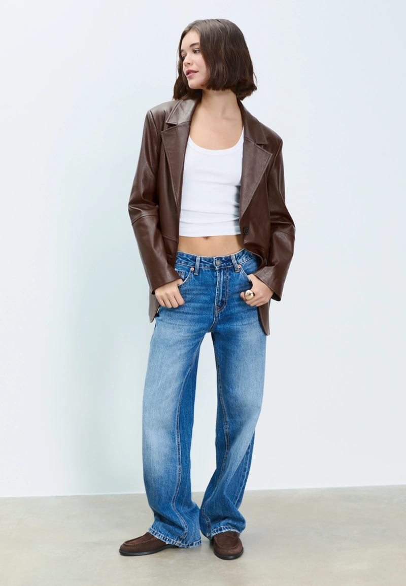 Пиджак из искусственной кожи