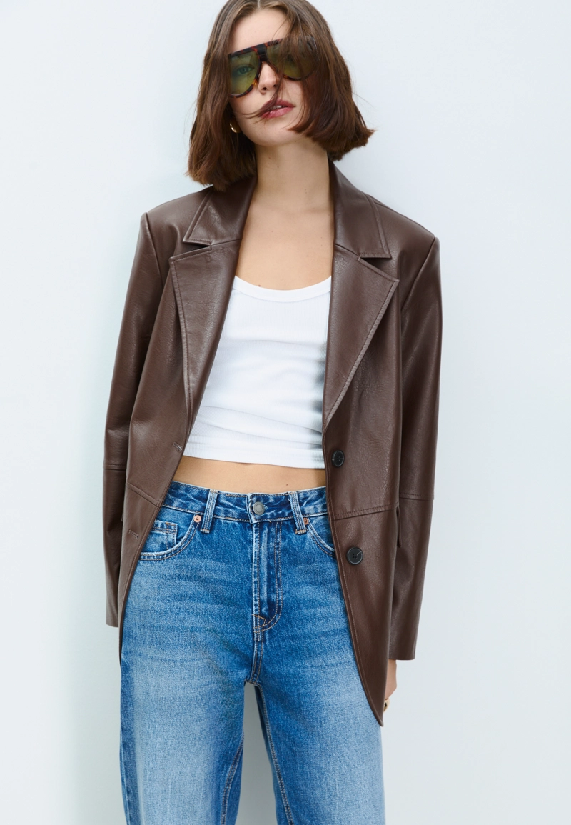 Пиджак из искусственной кожи