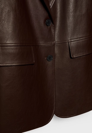 Пиджак из искусственной кожи- Заказать в России