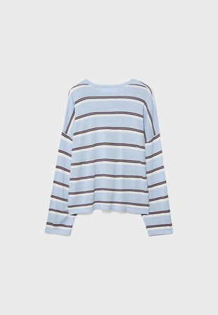 Тонкий трикотажный свитер в полоску- Заказать в России